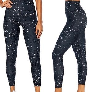 WILDFOX SWEAT High Waist Black White Scattered Stars Leggings Size Small